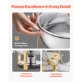 thumbnail image 3 of VEVOR Chafing Dish Buffet Set, 5 Qt 4 Pack, Stainless Steel Chafer with 4 Full Size Pan, Round Catering Warmer Server with Glass Lid Water Pan Folding Stand Fuel Holder,for Wedding Party Banquet,Gold, 3 of 9