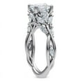 thumbnail image 2 of Empire Jewelry Twisted Vine Solitaire Diamond Engagement Ring - 1.8 Ct Moissanite Asscher Cut Diamond with Accent Stones - 14K White Gold Plated - Perfect for Weddings & Celebrations, 2 of 3