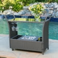 thumbnail image 1 of Bahama Outdoor Wicker Serving Bar Cart, Grey, 1 of 1