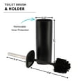 thumbnail image 5 of Square Black Metal Toilet Brush and Holder - Modern Bathroom Cleaning Tool with Sturdy Handle, Splash Guard, Removable Inner Protection, Contemporary Style - Fits Minimalist Decor, 5 of 8