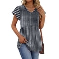 thumbnail image 3 of Fantaslook Womens Tops V Neck Short Sleeve Summer Shirts Babydoll Peplum Tops Tunic Dressy Casual Blouses, 3 of 9