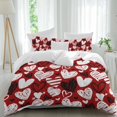 thumbnail image 2 of Red Valentines Bedding 3 Piece Duvet Cover Set Queen Size, Black White Love Heart Soft Microfiber Comforter Cover with Zipper Closure & Pillowcases, Wrinkle & FadeResistant Quilt Cover, 2 of 9