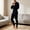 Black, variant on Men's Button Front Long Sleeve One Piece Thermal Onesie Pajama Jumpsuits, Slim Fit Closed Crotch Union Suit Sleepwear Base Layer