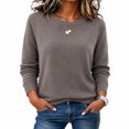 thumbnail image 5 of tarylea Knitted Tops for Women Long Sleeve Crew Neck Sweater Tops Casual Loose Fall Comfy Solid Color Tops, 5 of 7