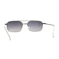 thumbnail image 2 of Mens Old School Double Bridge Narrow Rectangle Metal Rim Sunglasses Gunmetal Smoke, 2 of 4