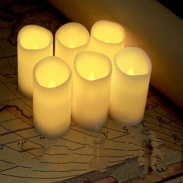 Velas sin llama con temporizador Velas de parpadeo suave controladas por IC de primera calidad