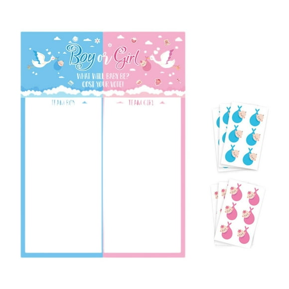 Decoración para El Género Del Bebé, Juego Clásico de Votación para Niño O Niña, Juego de Ideas para El Género Del Bebé