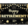 thumbnail image 3 of Golden Balloons Happy Retirement Banner Glitter Fireworks Black Background Celebration Decor for Retirement Party Indoor Event Decoration, 3 of 7