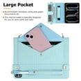 thumbnail image 6 of Handbag Case for iPad Air 11" 2024/iPad Air 4 & 5 10.9"/iPad Pro 11" 2022/2021/2020/2018,Folio Stand PU Leather Pencil Holder Shoulder Hand Strap Card Slots Magnetic Envelope Wallet Cover,Blue, 6 of 7