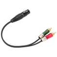thumbnail image 4 of Cable divisor en Y, XLR hembra de 3 pines XLR hembra a RCA macho Cable conector de cable de audio estéreo elaborado con cuidado, 4 of 12
