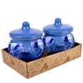 thumbnail image 6 of Borisovskaya Keramika Clay Baking Pot with Lid Set of 2 pcs 22 fl oz (650 ml) Ramekin with Lid Handmade Oven Cooking Pots Natural Red Clay Pot Clay Cookware Stoneware Bean Pots, Blue, 6 of 13