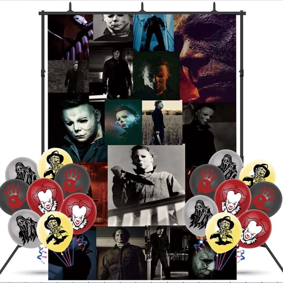 horror Movie Michael Myers Birthday Balloons Party Supplies Banner Backdrop Background Taspestry Poster Wall Decor