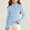 Sky Blue, variant on Girls Ribbed Mock Neck Knit Sweater Slim Fit Long Sleeve Ruffle Trim Basic thermal Top for Kids Ages 0-12 Fall Winter Layering Shirt Sky Blue 10-12 Years