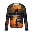 thumbnail image 4 of WAENQINLA Funny Halloween Shirts Men Winter Casual Crewneck Sweatshirts Cute Halloween Print Long Sleeve Shirt Holiday Party Halloween Shirts, 4 of 5
