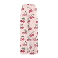 thumbnail image 6 of FRSASU Womens Fuzzy Pajama Pants – Soft Cherry Print Bottoms with Pockets, Cozy Fleece Lounge Sleepwear Pants Pink, 6 of 7