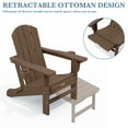 thumbnail image 4 of LOYALICE Folding Adjustable Adirondack Chair with Retractable Ottoman, HDPE Weatherproof Outdoor Chair With Double Cup Holder, Brown, 4 of 11