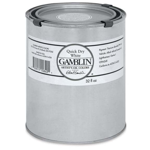 Gamblin Artist's Oil Color - Quick Dry White, 32 oz Can