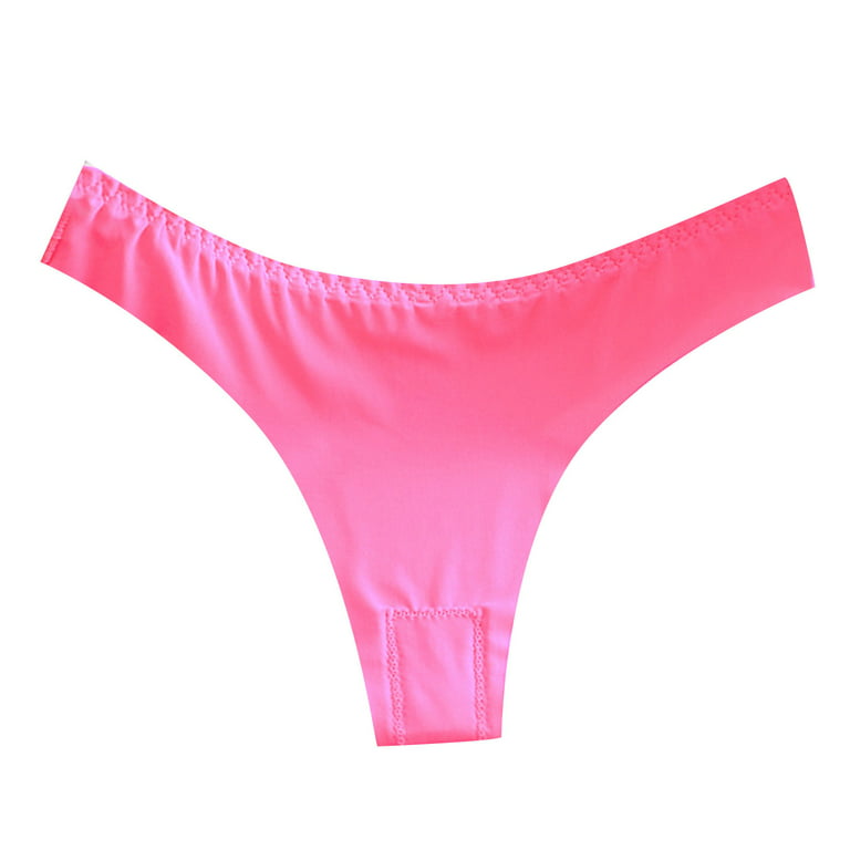 zuwimk Cotton Thongs For Women,Women's Pure Stretch Thong Underwear Hot  Pink,One Size