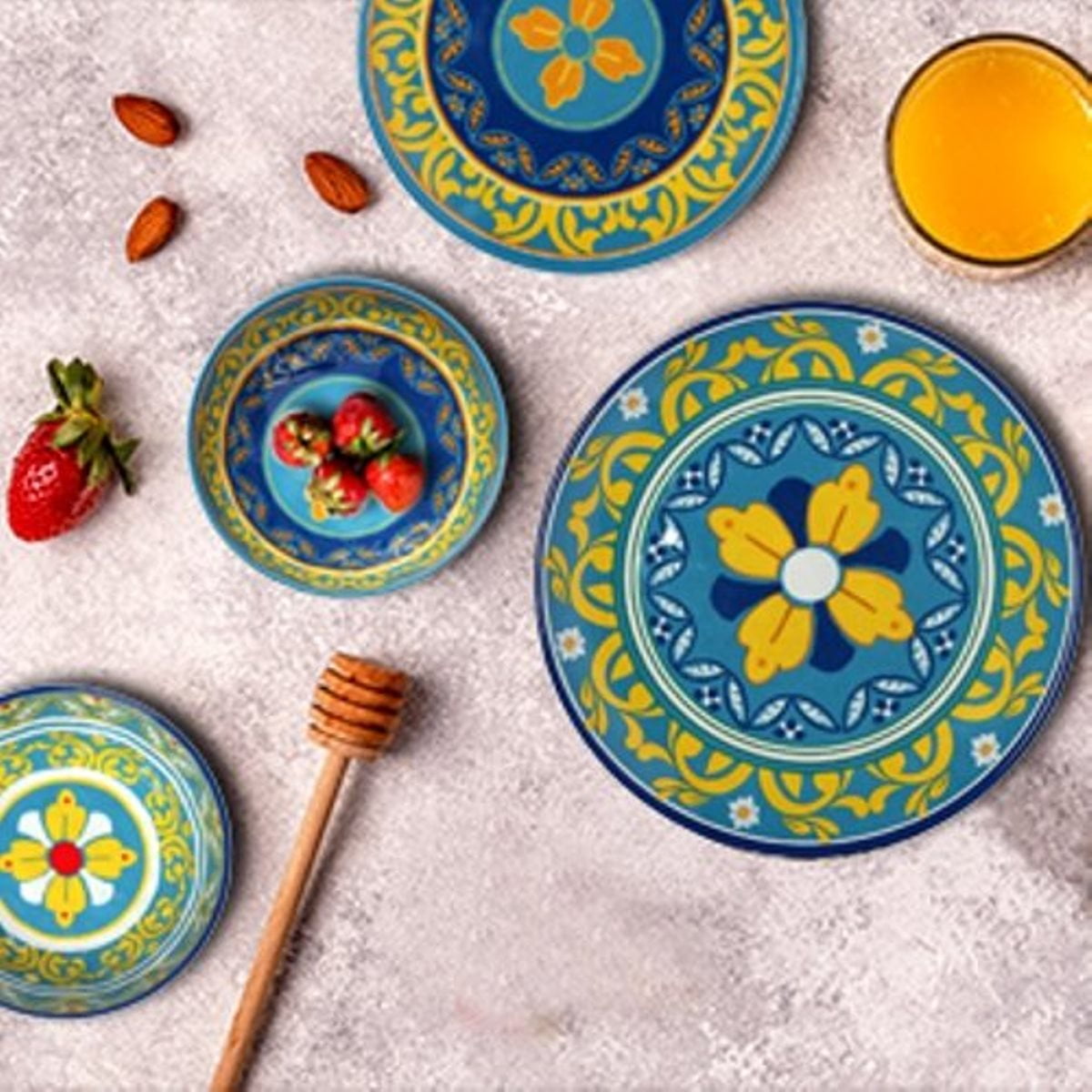 Melange Gardens Of Italy 6 Piece Melamine Dinner Plate Set Walmart Com Walmart Com