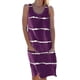 thumbnail image 3 of Vestido tipo túnica con estampado de rayas sueltas para mujer, sin mangas, hasta la rodilla, con vuelo, 3 of 5