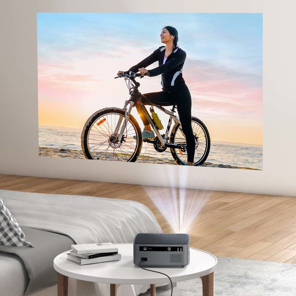 Yaber - Buffalo U6 5G Wi-Fi Smart Gaming Portable Projector,1080P, High Color Quality Beamer Wireless Cast, Screen Mirroring, 4-Point Keystone Correction - Dark Gray