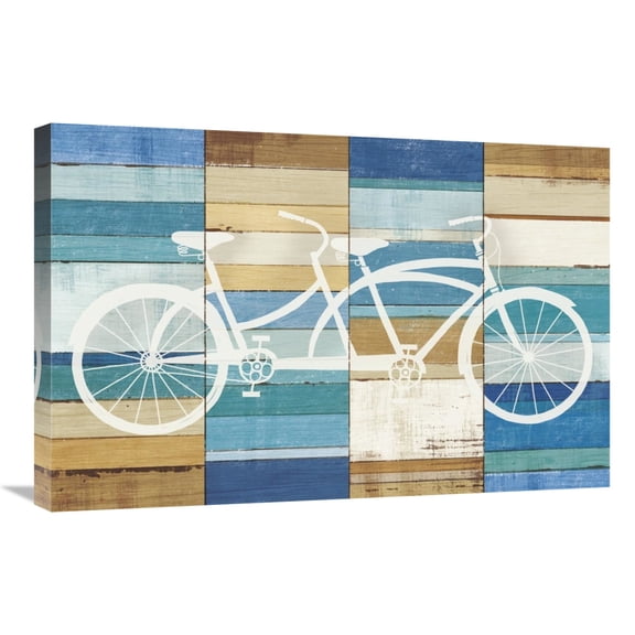 Global Gallery's 'Beachscape Tandem Cruiser' By Michael Mullan Stretched Canvas Wall Art
