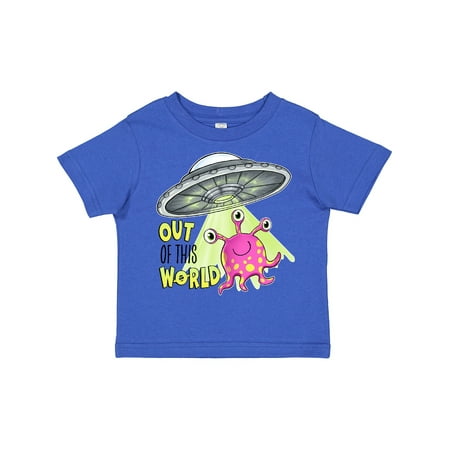 

Inktastic Out of This World- Cute Pink Alien UFO Gift Toddler Boy or Toddler Girl T-Shirt