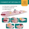 thumbnail image 3 of Open Box MeowBaby 4 Element Baby Foam Blocks Ball Pit w/100 Balls, Powder Pink, 3 of 8
