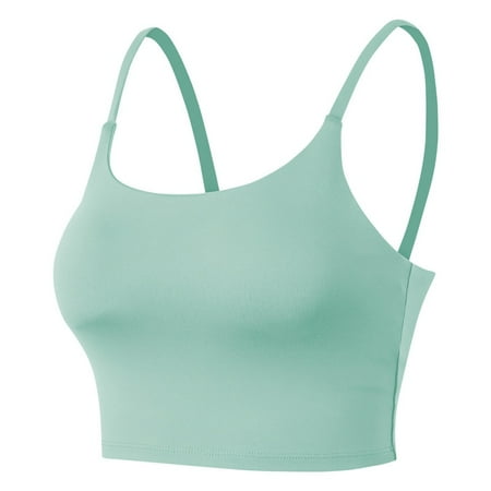 

Spdoo Women s Sports Bra Fitness Workout Running Shirt Yoga Vest Green L