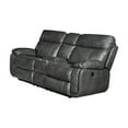 thumbnail image 5 of Contemporary Plush Faux Leather Upholstered Living Room Reclining Loveseat, Grey, 5 of 5