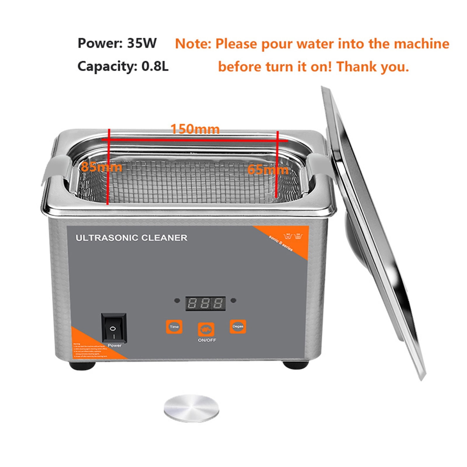 800ml Ultra Cleaner Digital Time 35W Washing Jewelry Necklace Glasses Watch Brush Ultrasound Washer Machine