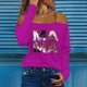thumbnail image 1 of ICHUANYI Liquidación Blusas de manga larga con hombros descubiertos y holgadas y cómodas para mujer ICHUANYI WER202308233175, 1 of 4