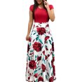 thumbnail image 1 of Minnieouse Maxi vestido de manga corta con cuello y estampado de lunares para mujer Vestidos Rojo blanco XXL Minnieouse AP002202-05, 1 of 6