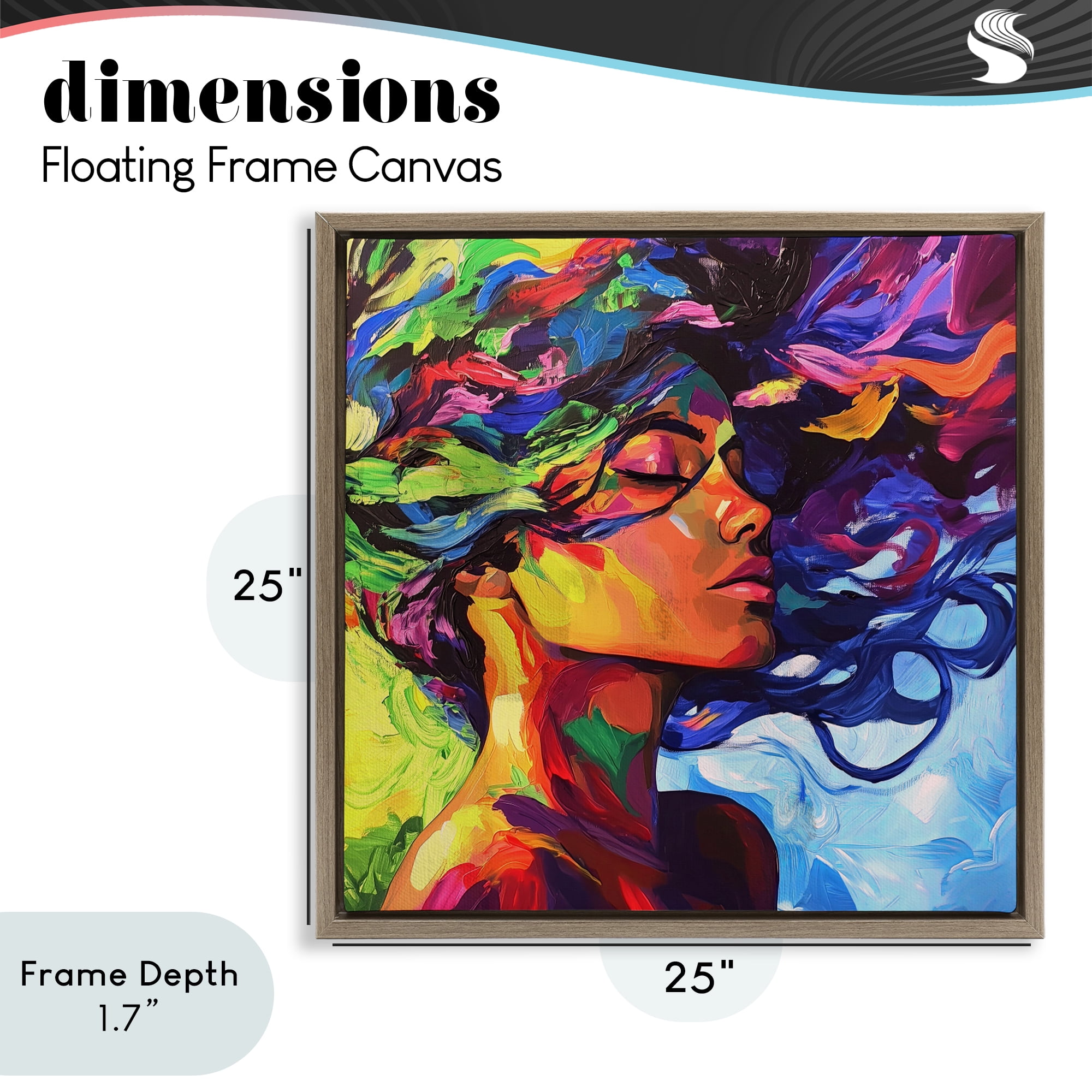 Stupell Industries Flowing Whirlwind Of Colors Brown Framed Floater Canvas Wall Art, design by Svetlana Aleynikova