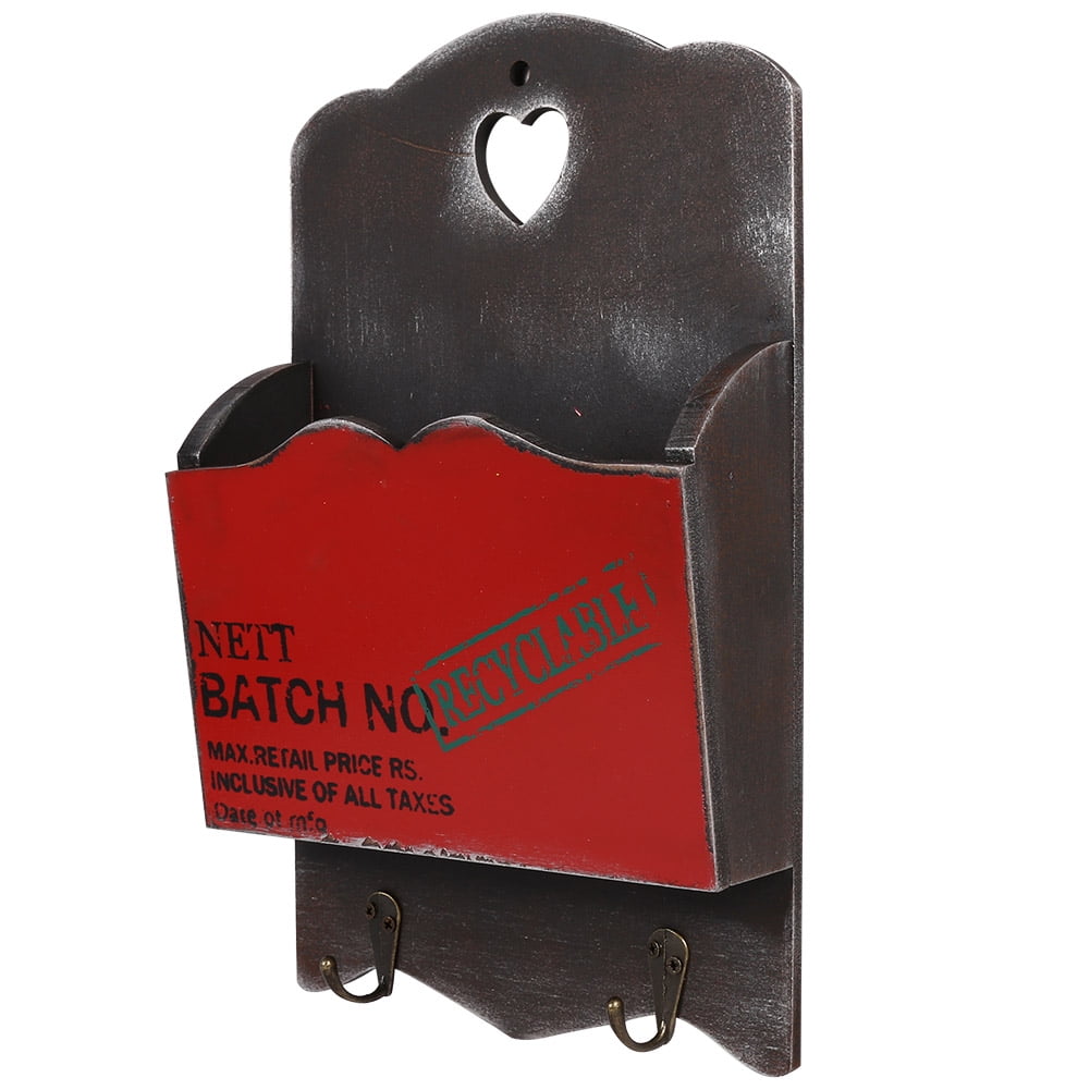 Retro Creativity Letter Rack, Wood Mail Box Letter Holder, For Living