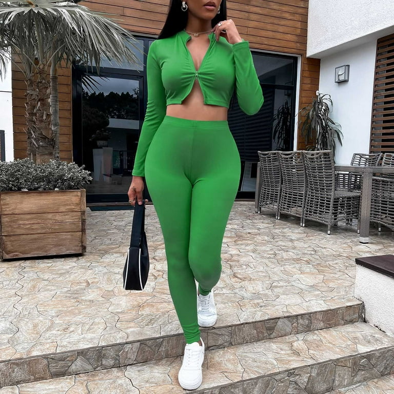 Green Leather Two Piece Set Cute Sweatsuits Neon Green 2 Piece Pants Suit  Womens Two Piece Sets Casual Maxi Skirt Set Women'S Blue Two Piece Set Plus  Size Women'S Two Piece Sets