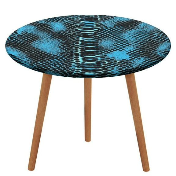 Animal Print Patterns Round Fitted Tablecloth with Backing Elastic Edge Design Table Cover Waterproof Oil-Proof Table Cloth Stain-Resistant Wipeable for Round Table
