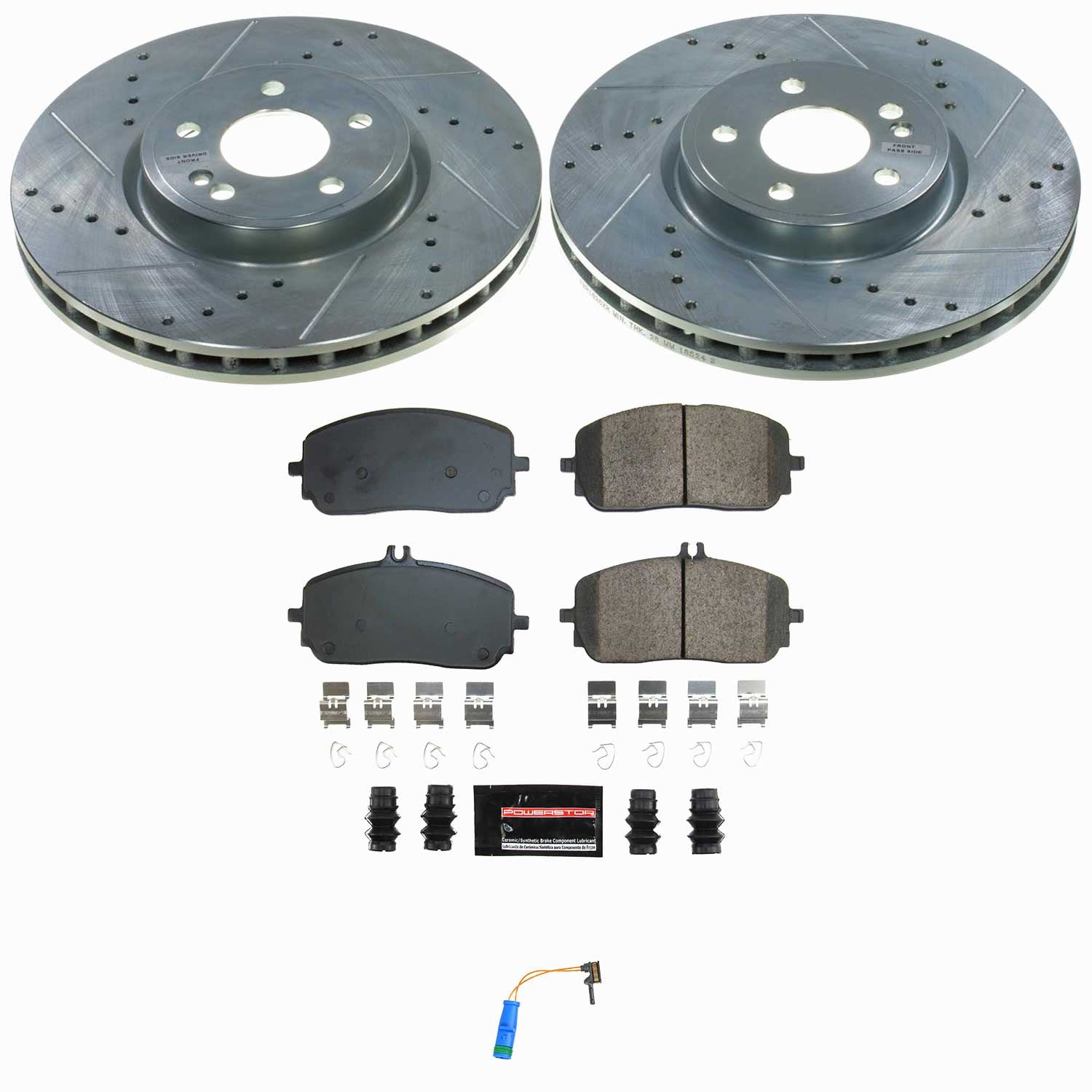 PowerStop Front Z23 Evolution Sport Brake Pad and Rotor Kit for Mercedes-Benz A220 2019-22, Mercedes-Benz CLA250 2020-24, K9204