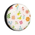 thumbnail image 1 of XMXY Pink Leaf Flowers Blossom Spare Tire Cover, Universal Waterproof Cover for Jeep RV Tire Wheel Protection, 15 inch, 1 of 8