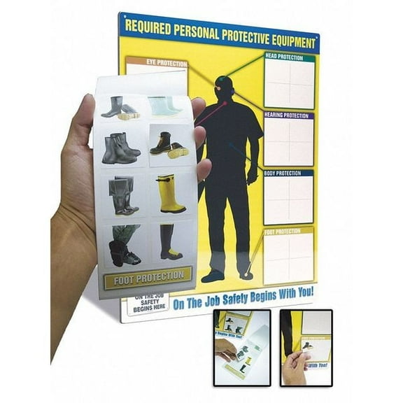 Accuform Chart and Label Booklet Kit, 24 in H x, 18 in W, Plastic, Vinyl PPE248