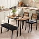 thumbnail image 1 of 43-pulgada 4-piece dining mesa set: includes bench y forrado sillas, compact kitchen mesa para 4, moderno para apartments y dining rooms (brown), 1 of 8