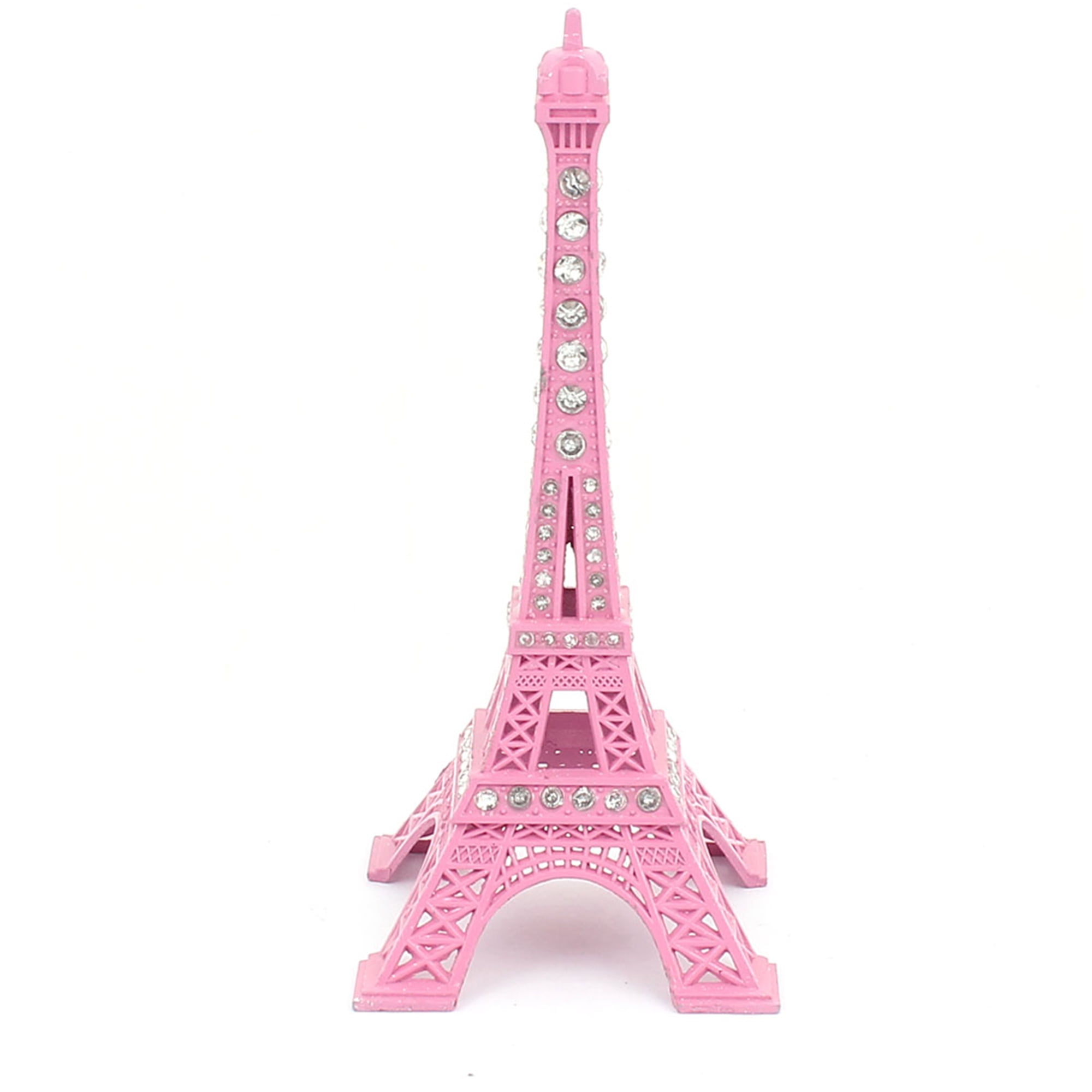 Unique Bargains 5.1 Inch Pink Rhinestone Eiffel Tower Decor Statue Decorations