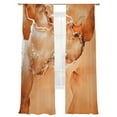 thumbnail image 6 of Marble Burnt Orange Sheer Curtains for Living Room Bedroom Modern Abstract Ink Painting Luxury Sheer Curtains 84 Inch Long 2 Panels Set Light Filtering Curtain Window Treatments Drapes, 6 of 6