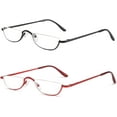 thumbnail image 1 of GFDYREE Half Reading Glasses Half Rim Metal Frame Glasses Spring Hinge Readers for Men and Women, 1 of 6