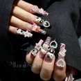 thumbnail image 1 of Pegatinas de uñas postizas con estampado de leopardo Sanrioed Hellokitty Y2K, estilo Harajuku, Parche de uñas de diamantes de imitación súper brillante, regalos de niña caliente, nuevo, 1 of 4