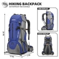 thumbnail image 2 of Mochila de Senderismo King'sGuard 70L Impermeable para Campamento Azul Profundo, 2 of 6