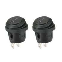 Uxcell Boat Rocker Switch Round Waterproof Toggle Switches for Boat Car Marine ON/OFF AC 250V/6A 125V/10A Black 2pcs