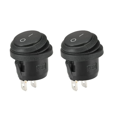 Uxcell Boat Rocker Switch Round Waterproof Toggle Switches for Boat Car Marine ON/OFF AC 250V/6A 125V/10A Black 2pcs