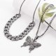 thumbnail image 2 of Conjunto de collar de eslabones cubanos de mariposa-Cadena de collar de hip hop para mujer con diamantes de imitación brillantes, accesorio de moda para los amantes del hip hop Adepaton LRWJ706-1, 2 of 8