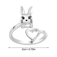 thumbnail image 3 of Hearth & Gear Rabbit Ring Encrusted Opening Adjustable Cartoon Cute Lady Ring No Rings Cute Small Rings Ring Packs for Men Mens Rings Rose Rings for Teen Girls Open Heart Ring Cute Adjustable Rings, 3 of 7
